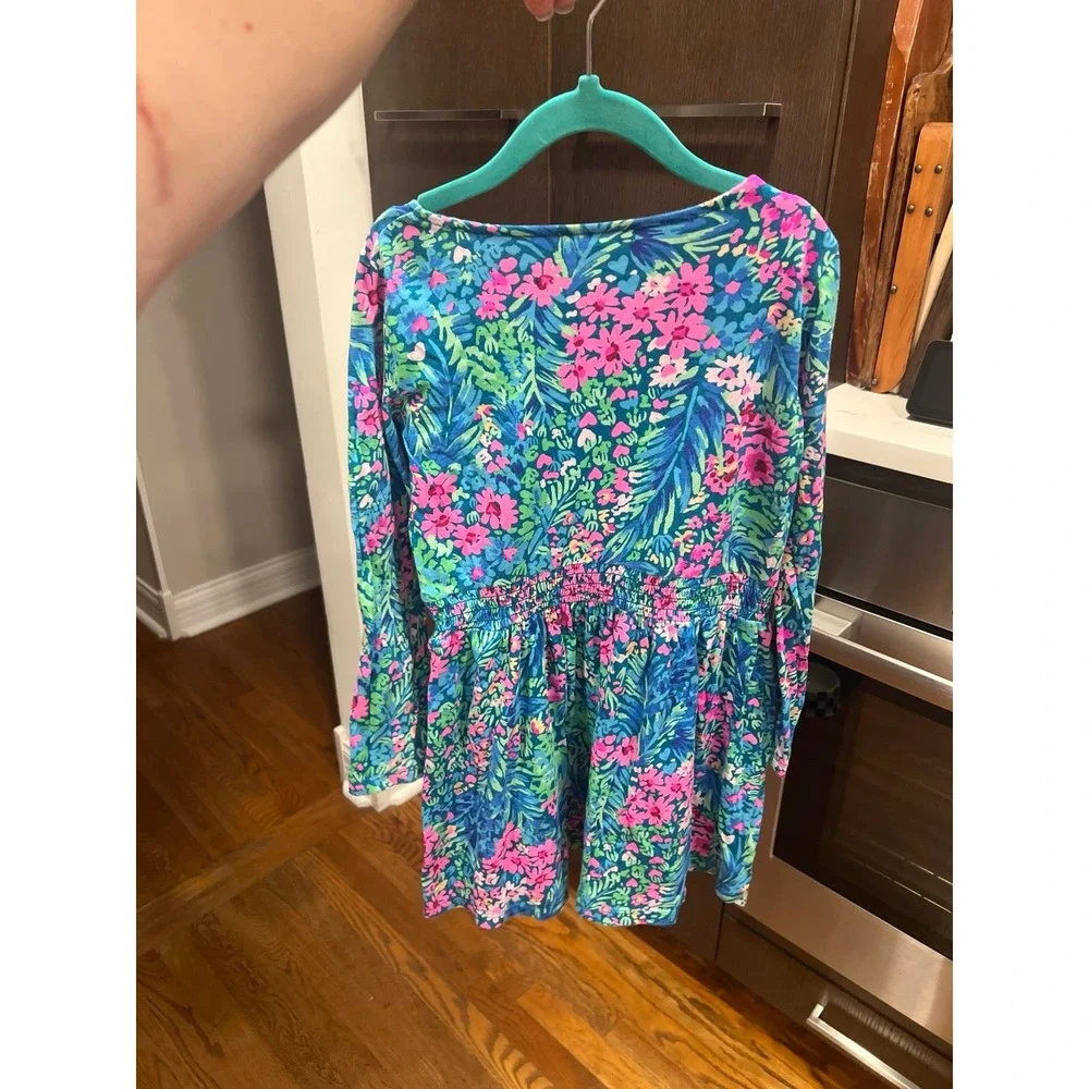 Lilly Pulitzer Girls Mylah‎ Mini Dress Smocked Printed Cotton medium 6-7 nwot